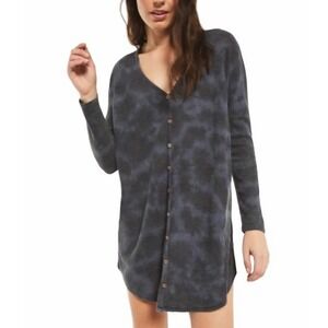 Z Supply Grove Thermal Long Sleeve V-Neck‎ Dress Oversized Size Small EUC